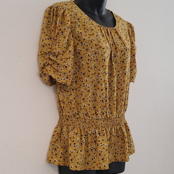 Lily White Tops - LILY WHITE Yellow Floral Blouse